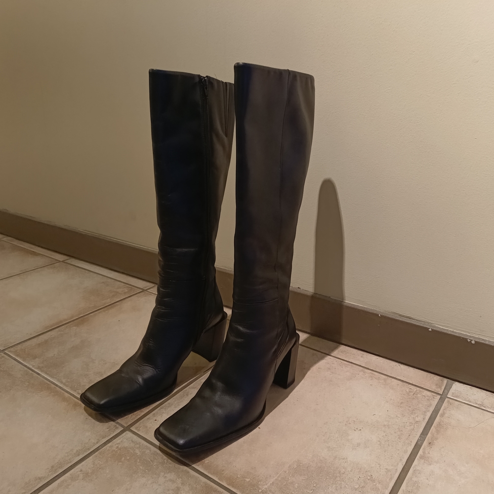 Mango Black Heeled Boots